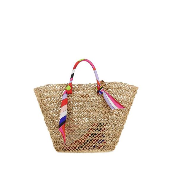 EMILIO PUCCI Handbags - EMILIO PUCCI Straw Large Bonbon Shopping Bag